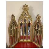antiqued gold cathedral triptych mirror (Master