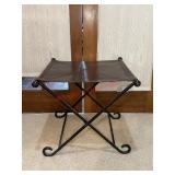 Vintage folding fireside bench (master bedroom)