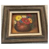 a vintage mid-century modern oil painting of a