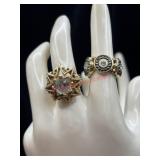 Two Unique Gold toned Rings Sz 7      (Jewelry)