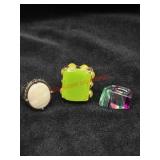 3- Very Unique Statement Rings sz 6/7