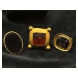 Lot of 3 Chunky Gold Toned Costume Rings