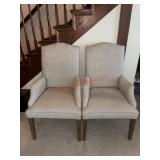 Two Hudson Padded Arm Chairs