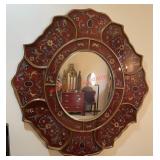 Peruvian reverse-painted glass mirror Pick up