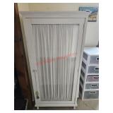 Cabinet with fabric sides,  some damage -