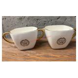 Gold Royal Emblem Creamer and Sugar Set