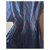 Vintage Off Shoulder Blue Midi Dress (Handmade_)