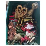 Christmas Tote of Vintage Decorations     (Sun
