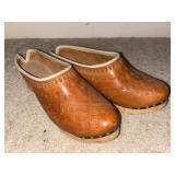 Handmade Traditional Leather Wood Clogs