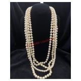4- Mix Length Faux Pearl Necklaces     (Jewelry)