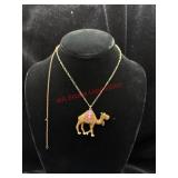 Rhinestone Camel Pendant on Mismatch Chain