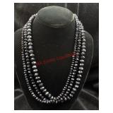 Heavy Weight 3 Strand Cut Glass Necklace