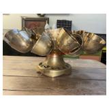 Brass Punch Bowl and Cups Set VTG       (Garage
