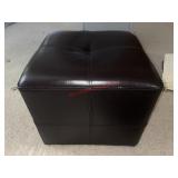 Small Faux Leather Wrapped Ottoman