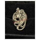 VTG Lady Face Sterling Ring SZ 7