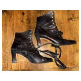 Annie Lago Sz 8 Vtg Lace Up Heeled Dress Boots