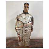 Folk art figure, likely a 'santo' or saint