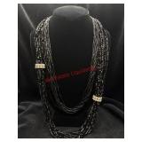 TWO Small Beaded Thick Necklaces     (Jewelry)