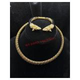 Unique Gold Toned Necklace / Bracelet Watch