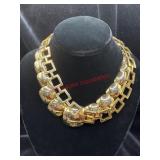 Two Statement Necklace Lot Gold Toned