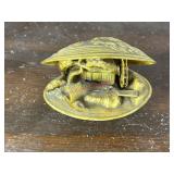 Fine Detail Carved Clam Scene Souvenir