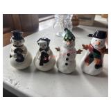 Two Set Vintage Snowmen Salt and Pepper Shakers