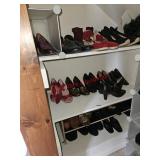Shoes on left side of closet, size 7.5-8,