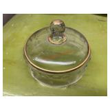 Gold Rimmed Glass Dome Top       (Garage Back