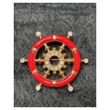 Pure Allure Gold toned rhinestone brooch