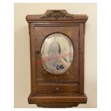 antique Art Nouveau style oak medicine apothecary