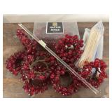 Lot of Napkin Rings, Swizzle Stick and Wood