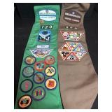 Two Girl Scout Sashes and Patches VTG