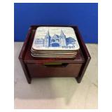 Small Solid Wood Desk Organizer w. Coasters