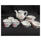 vintage porcelain miniature tea set   (ROW A
