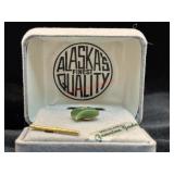 Alaska Gold Nugget Genuine Jade Tie Clip