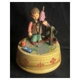 vintage ANRI music box Hand Carved/ Painted  (ROW