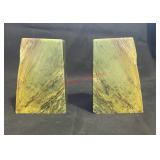 vintage green stone bookends(ROW C)