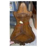 vintage, handmade solid wood 2-tier corner wall