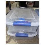 Two 15 QT Lidded Storage Containers