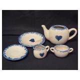 Vtg houses small pottery Tea Set             (Row