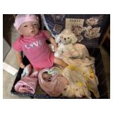 Vintage Life Like Baby Doll in case with clothes