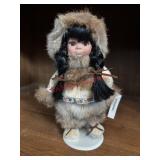Porcelain Lil Alaksa Eskimo Girl- Real Fur
