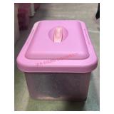 Medium Size Pink Storage Tote With Shoulder Pad