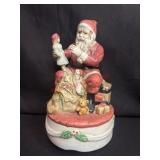 Vintage Santa Ceramic Music  Figure