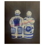 Gzhel porcelain 'Peasant Couple' (ROW A )