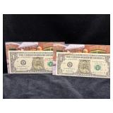 Two Santa Dollars Bills (Real Currency) Stocking