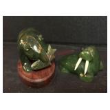 Two Smaller Jade Carved Animal Figures