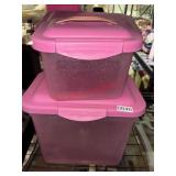 Lot of 4 Pink Sparkle Lidded Totes