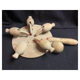 Wood Chicken Pecking Paddle Toy        (ROW A