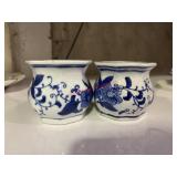 Two Smaller Porcelain Planters